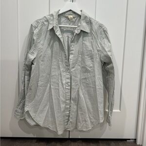 H&M linen blend dress shirt sage